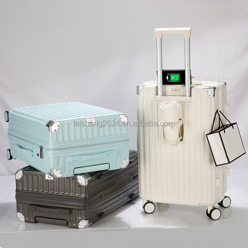 JMT-925130 Durable 4-Wheel Soft Shell Travel Luggage Set with Carry-On Suitcase