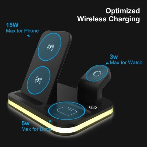 JMT-925194 4-in-1 Wireless Charging Dock with Magnetic Adapter for iPhone 12/13/14, AirPods, and Apple Watch