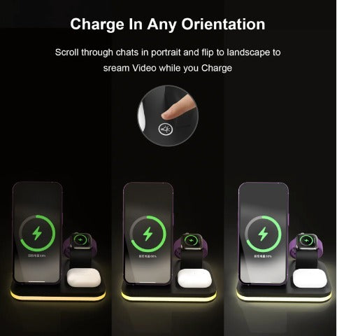JMT-925194 4-in-1 Wireless Charging Dock with Magnetic Adapter for iPhone 12/13/14, AirPods, and Apple Watch