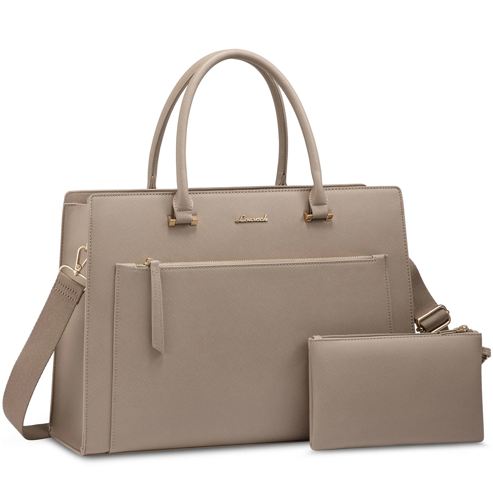 JMT-925322 15.6 Inch Laptop Tote Handbag for Women - Stylish Leather Office Briefcase with Shoulder Strap