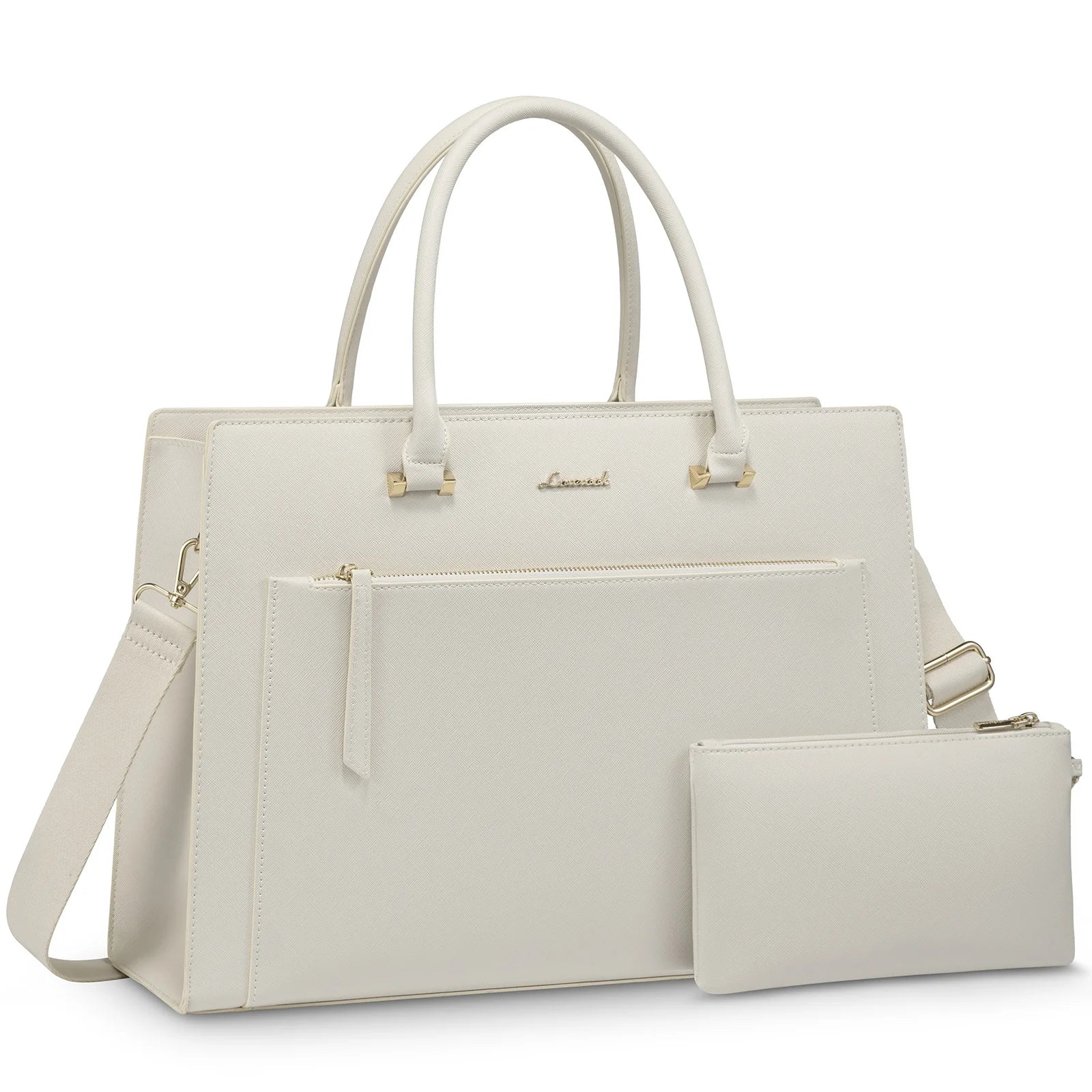 JMT-925322 15.6 Inch Laptop Tote Handbag for Women - Stylish Leather Office Briefcase with Shoulder Strap
