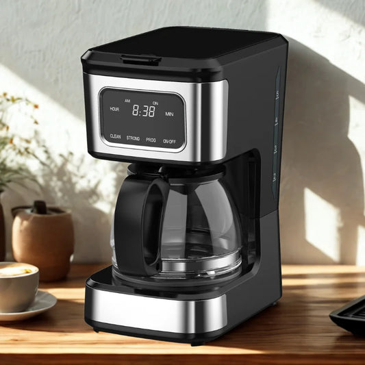 JMT-925322 4-Cup Touch Screen Coffee Maker with Stainless Steel Accents and High-Quality Glass Carafe