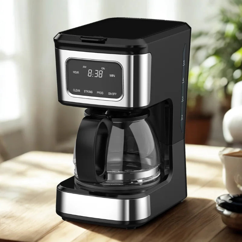 JMT-925322 4-Cup Touch Screen Coffee Maker with Stainless Steel Accents and High-Quality Glass Carafe
