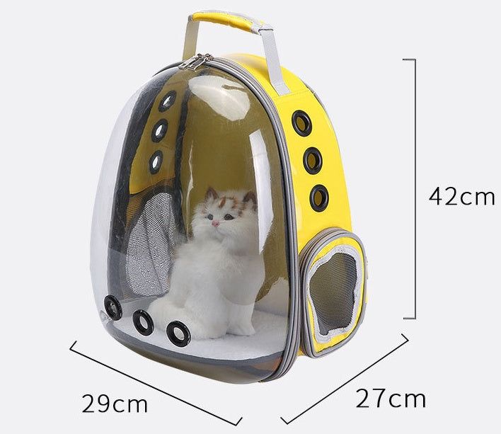 JMT-925514 360-Degree Transparent Bubble Backpack Carrier for Pets - Lightweight and Breathable Rucksack Suitable for Small Dogs and Rabbits