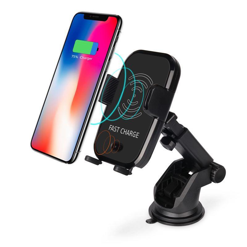 JMT-925514 Fast Wireless Car Charger with Automatic Infrared Sensor for Qi-Compatible Phones