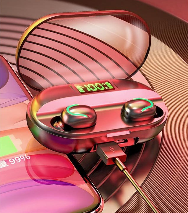 JMT-926474 Bluetooth C1 Wireless Headset with LED Digital Display and Voice Control, Stereo Sound, 15m Range