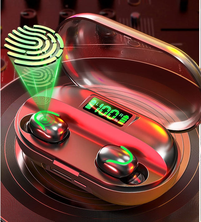 JMT-926474 Bluetooth C1 Wireless Headset with LED Digital Display and Voice Control, Stereo Sound, 15m Range