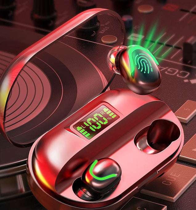 JMT-926474 Bluetooth C1 Wireless Headset with LED Digital Display and Voice Control, Stereo Sound, 15m Range