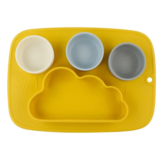 JMT-926602 Cloud-Shaped Baby Silicone Dinner Plate - Food Grade, Creative Cartoon Design for Children