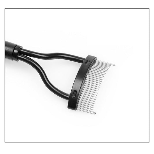 JMT-926922 Double-Headed Eyebrow Brush with Steel Tooth Comb and Nylon Bristles, 14cm Length