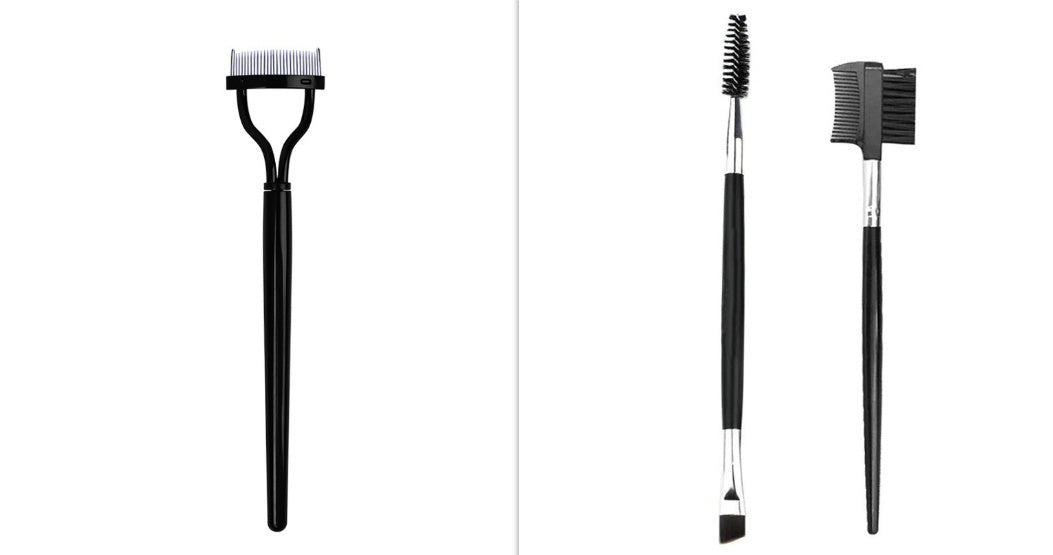 JMT-926922 Double-Headed Eyebrow Brush with Steel Tooth Comb and Nylon Bristles, 14cm Length