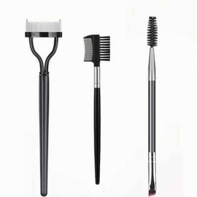 JMT-926922 Double-Headed Eyebrow Brush with Steel Tooth Comb and Nylon Bristles, 14cm Length