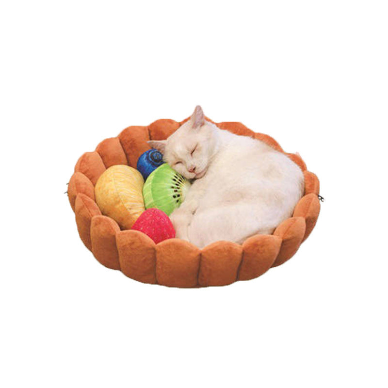 JMT-927114 Cozy Plush Cat's Nest Bed - 25x40 cm with Sponge Filler for Home and Cat Cages