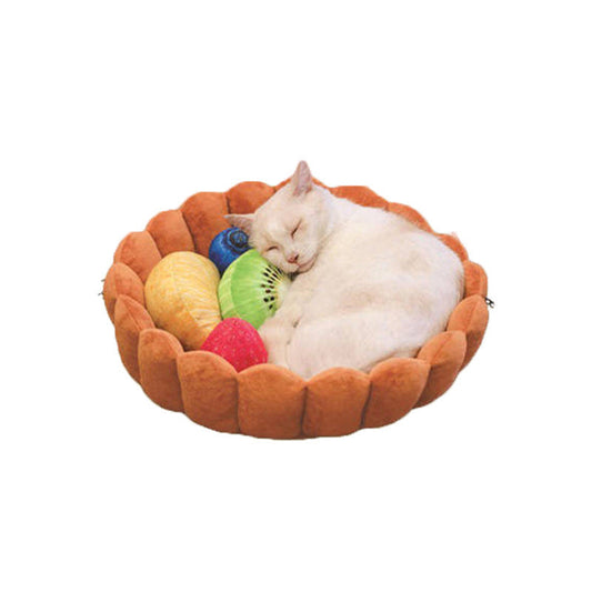 JMT-927114 Cozy Plush Cat's Nest Bed - 25x40 cm with Sponge Filler for Home and Cat Cages