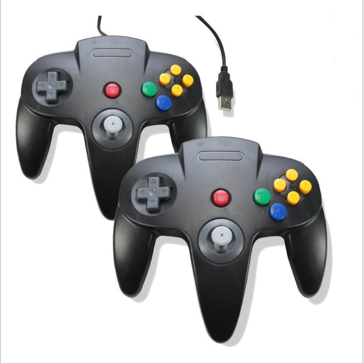 JMT-927114 USB N64 Controller for PC – Game Console Accessory in Blue, Black, and Grey