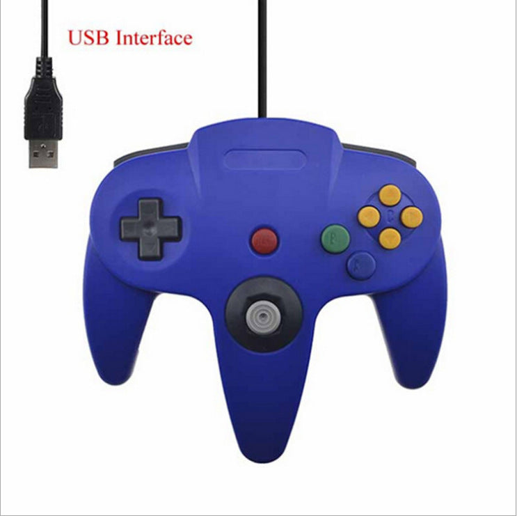 JMT-927114 USB N64 Controller for PC – Game Console Accessory in Blue, Black, and Grey