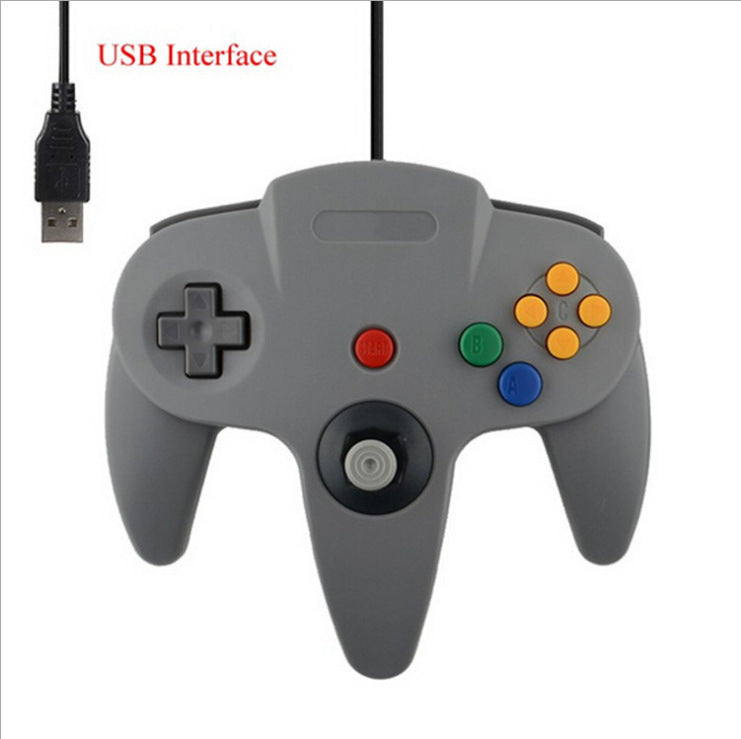 JMT-927114 USB N64 Controller for PC – Game Console Accessory in Blue, Black, and Grey