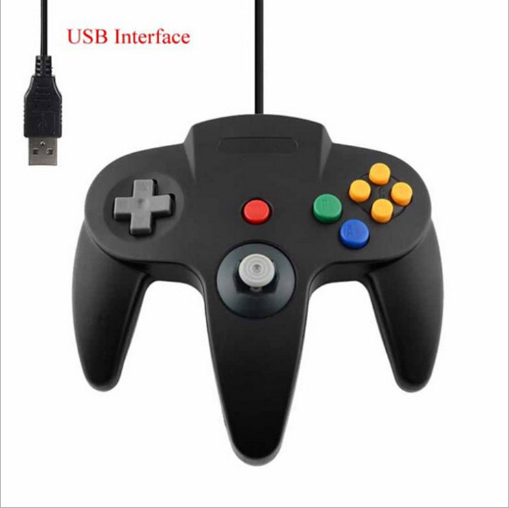 JMT-927114 USB N64 Controller for PC – Game Console Accessory in Blue, Black, and Grey