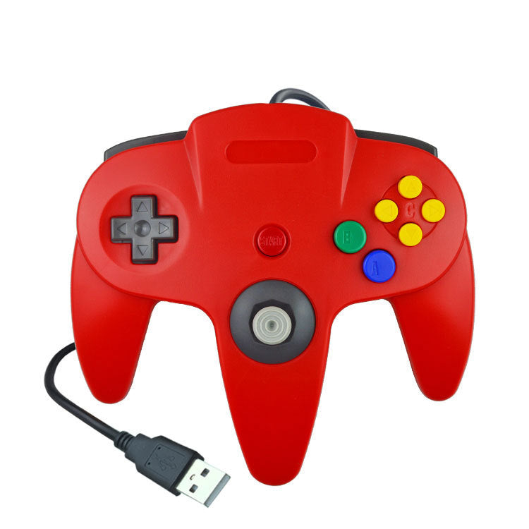 JMT-927114 USB N64 Controller for PC – Game Console Accessory in Blue, Black, and Grey