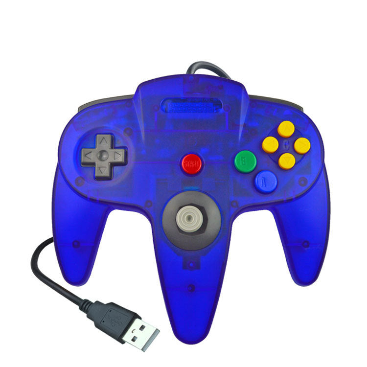 JMT-927114 USB N64 Controller for PC – Game Console Accessory in Blue, Black, and Grey