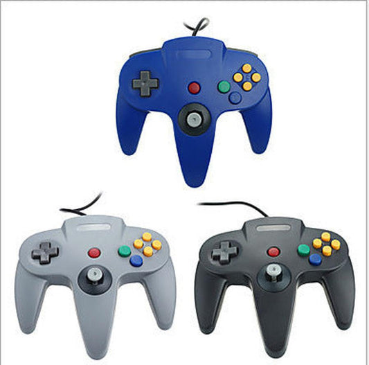 JMT-927114 USB N64 Controller for PC – Game Console Accessory in Blue, Black, and Grey