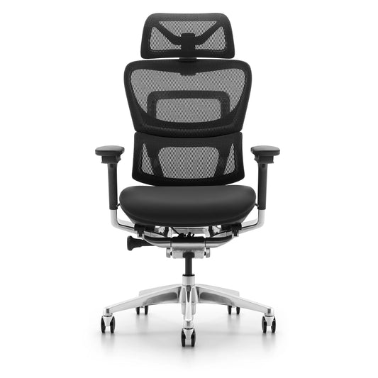 JMT-927242 Elegant Black Leather Office Chair for Executives and Guests, Adjustable Height with Contemporary Design