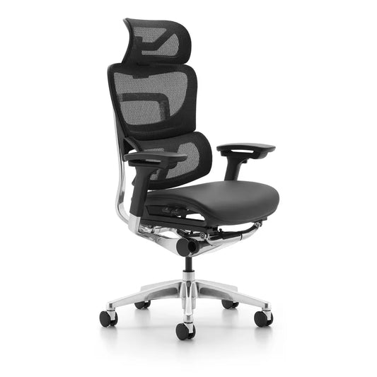 JMT-927242 Elegant Black Leather Office Chair for Executives and Guests, Adjustable Height with Contemporary Design