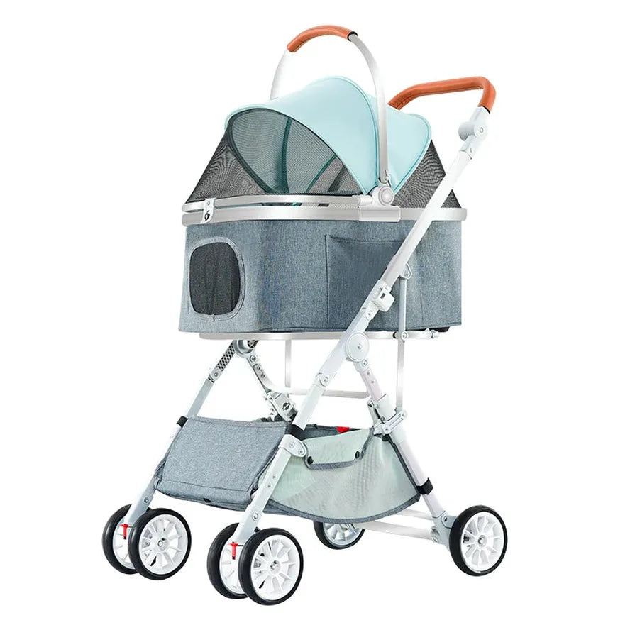 JMT-927754 Folding Pet Stroller with 4 Wheels, Easy Assembly, Lightweight and Durable Design for Small Dogs