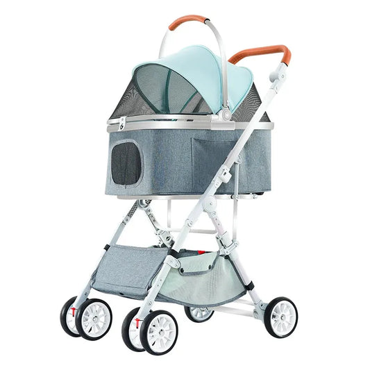 JMT-927754 Folding Pet Stroller with 4 Wheels, Easy Assembly, Lightweight and Durable Design for Small Dogs