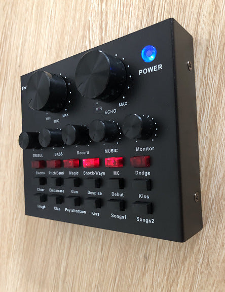 JMT-927818 Mobile Universal V8 Sound Card with 12 Sound Effects and 7 Connection Methods for Streaming and Recording
