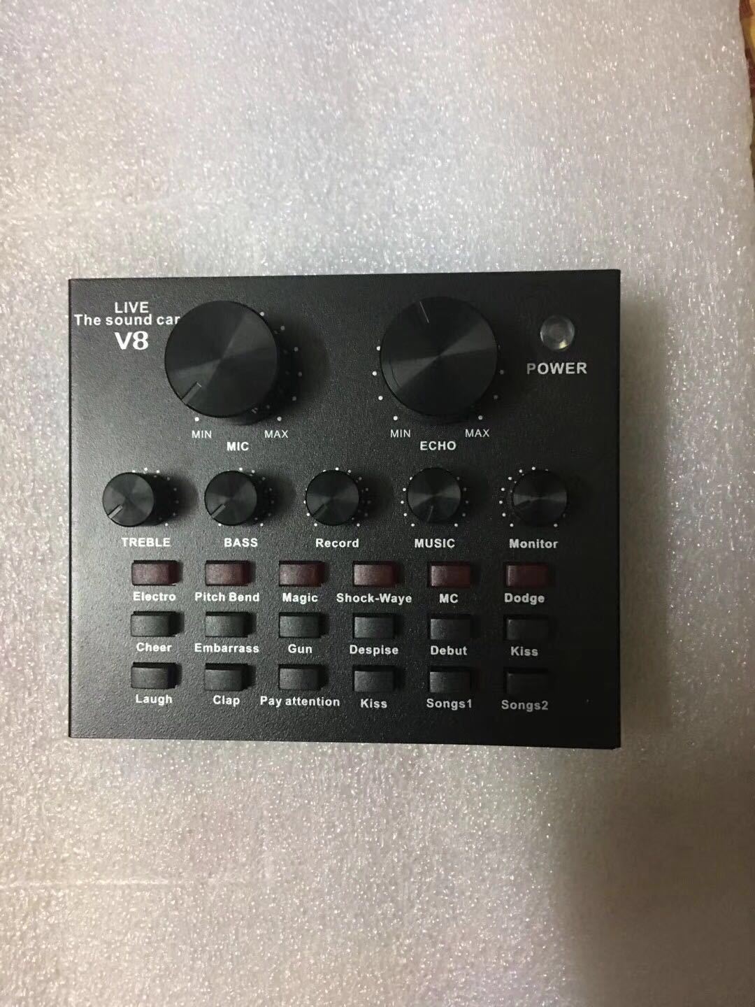 JMT-927818 Mobile Universal V8 Sound Card with 12 Sound Effects and 7 Connection Methods for Streaming and Recording