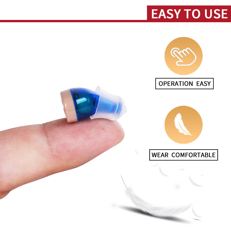 JMT-927946 Invisible Digital Noise Reduction Hearing Aids - USB Rechargeable ITE Device with Adjustable Volume Control and Multiple Earplugs