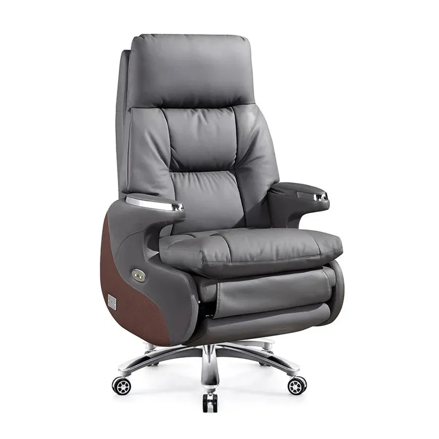 JMT-929034 Luxury Genuine Leather Electric Executive Office Chair with Custom Lift and Recline Features
