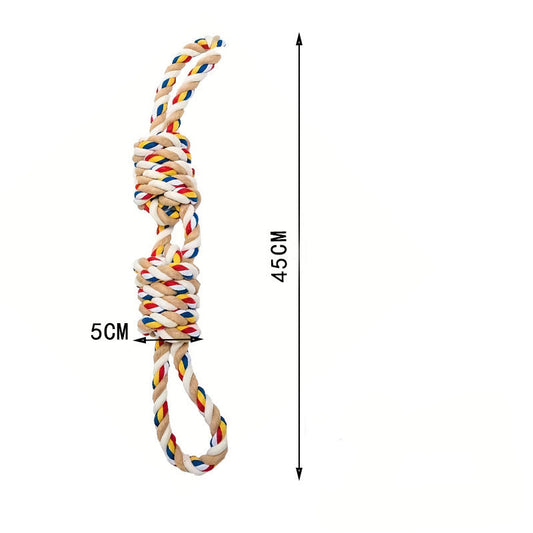 JMT-929098 Durable Large Rope Knot Toy for Cat and Dog Teeth Cleaning and Interactive Play