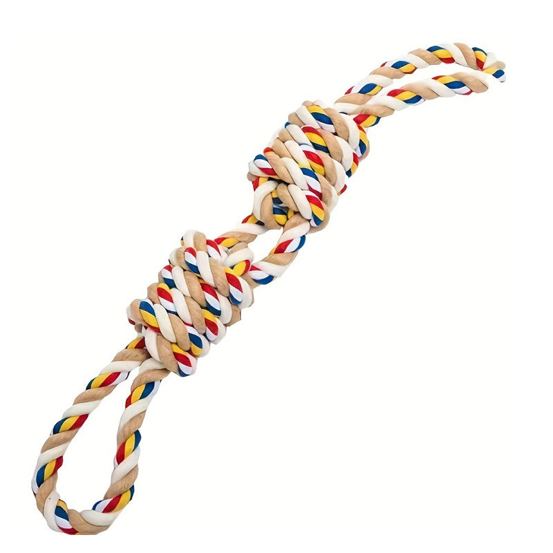 JMT-929098 Durable Large Rope Knot Toy for Cat and Dog Teeth Cleaning and Interactive Play