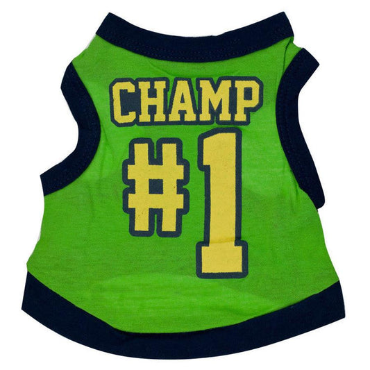 JMT-929866 Cotton Jersey Sports Vest for Small Dogs – Green with Yellow Trim