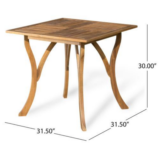 JMT-929994 Natural Brown Acacia Outdoor Square Dining Table for Stylish Gatherings