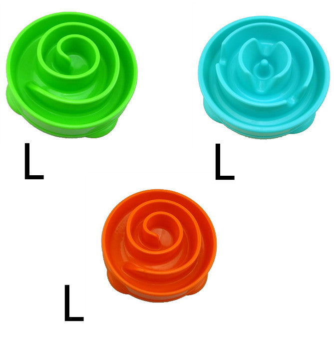 JMT-930122 Slow Feed Dog Bowl - Durable Plastic Pet Feeding Dish