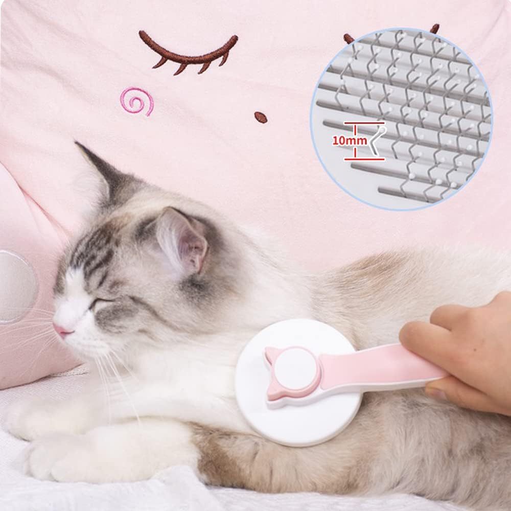 JMT-930186 Self-Cleaning Cat and Dog Grooming Brush for Short and Long Haired Pets – Easy Fur Removal and Gentle Massage