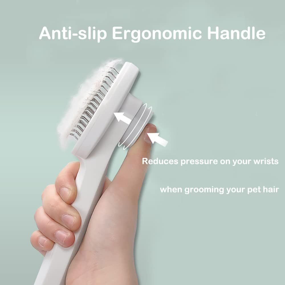 JMT-930186 Self-Cleaning Cat and Dog Grooming Brush for Short and Long Haired Pets – Easy Fur Removal and Gentle Massage