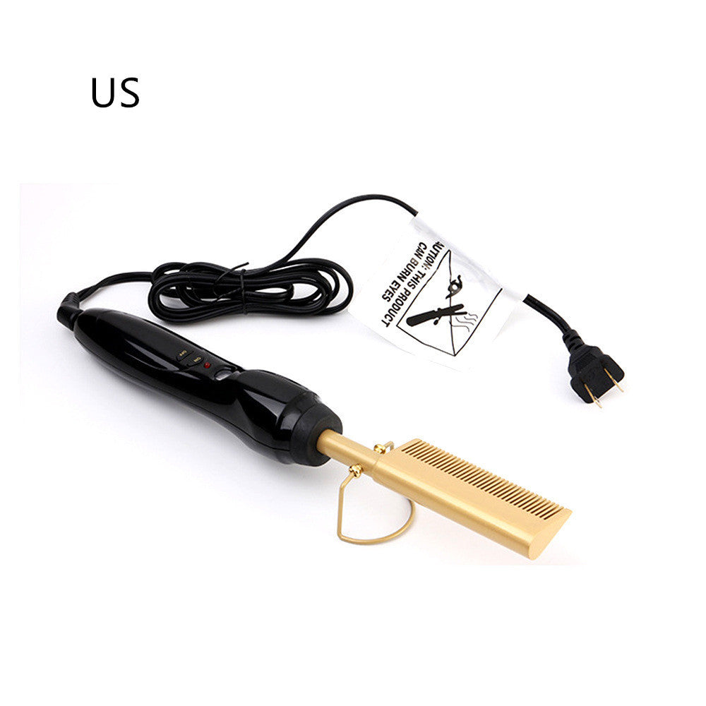 JMT-930250 Gold Ceramic Multifunctional Hair Comb with Temperature Control for Wet and Dry Hair Styling