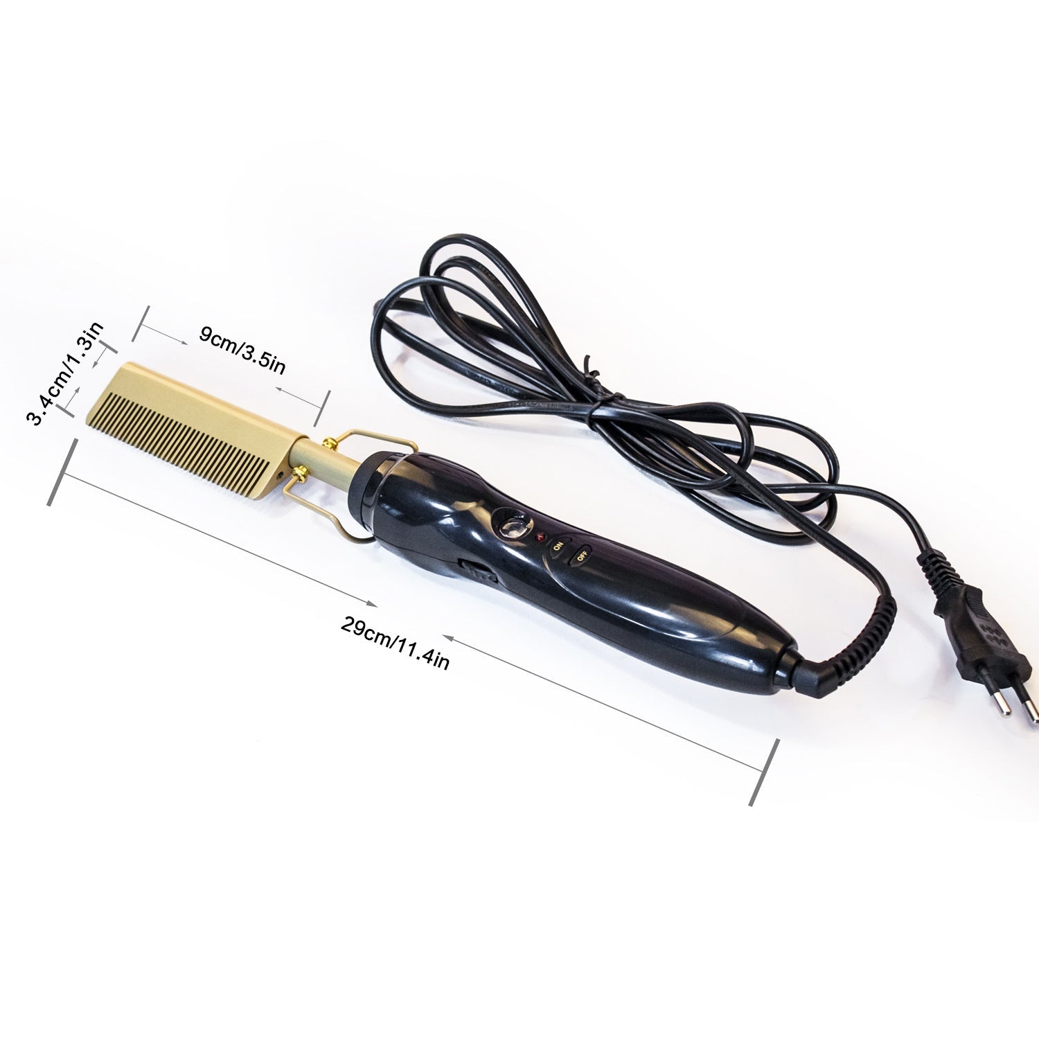 JMT-930250 Gold Ceramic Multifunctional Hair Comb with Temperature Control for Wet and Dry Hair Styling