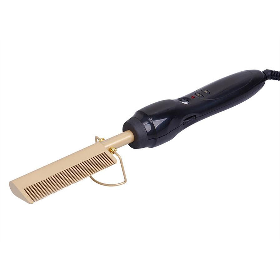 JMT-930250 Gold Ceramic Multifunctional Hair Comb with Temperature Control for Wet and Dry Hair Styling