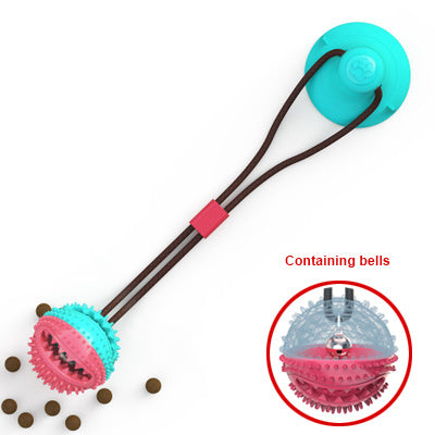 JMT-930250 Interactive Silicon Suction Cup Dog Tug Toy with Tooth Cleaning and Feeding Functions