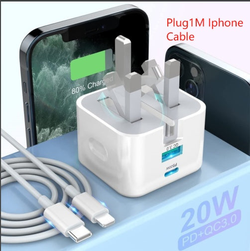 JMT-930442 20W USB-C Fast Charging Charger and Cable for iPhone, iPad, Samsung, and Google Pixel