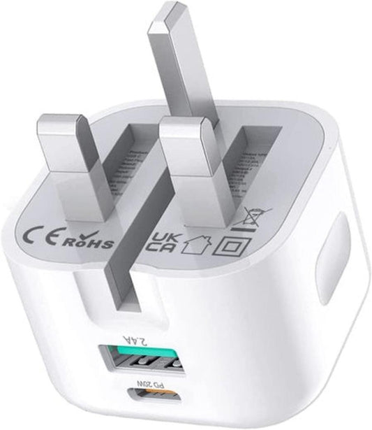 JMT-930442 20W USB-C Fast Charging Charger and Cable for iPhone, iPad, Samsung, and Google Pixel