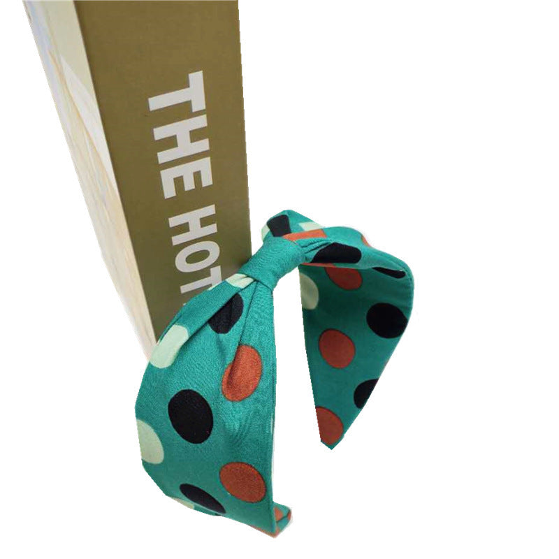 JMT-930634 Polka Dot Knotted Wide Brim Headband Hair Accessory in Multiple Colors