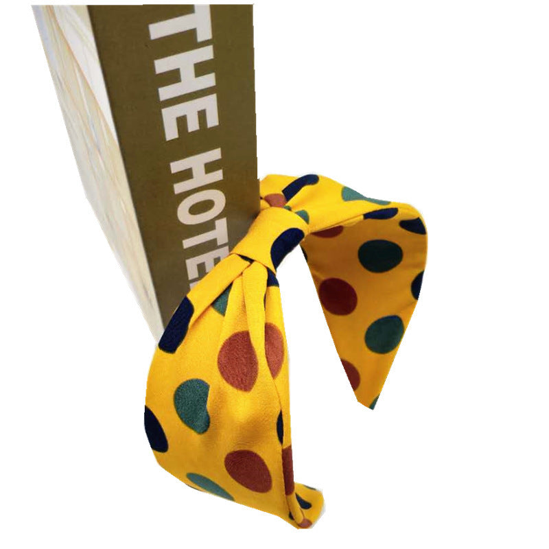 JMT-930634 Polka Dot Knotted Wide Brim Headband Hair Accessory in Multiple Colors