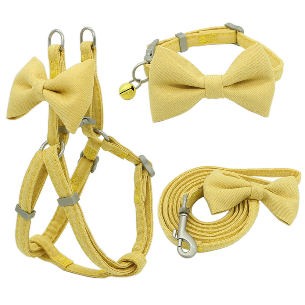 JMT-930762 Adjustable Soft Dog Harness, Leash and Collar Set with Cute Bow – Available in Multiple Colors