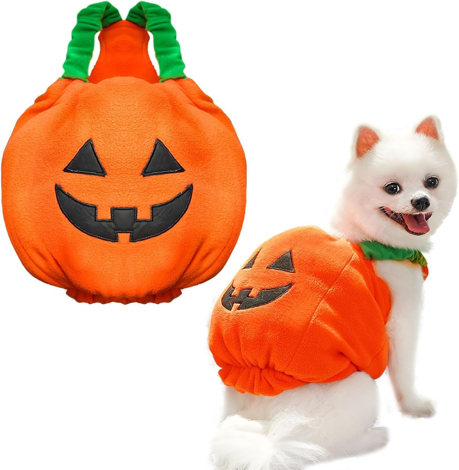 JMT-931018 Funny Pumpkin Plush Costume for Small and Medium Dogs and Cats - Adorable Halloween Dress-Up Outfit